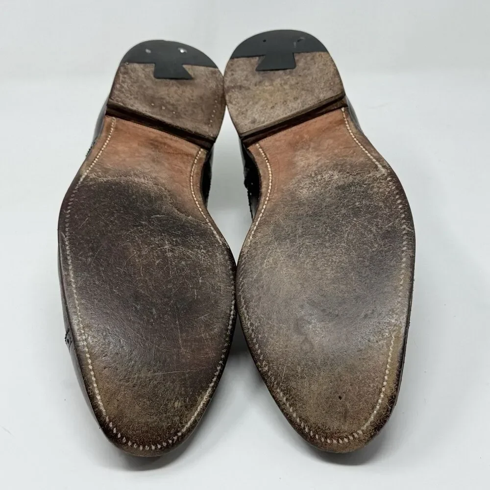 Alden 908 Medallion Perforated Tip Oxfords Shoes Mens 11.5 D / B Burgundy FLAWS